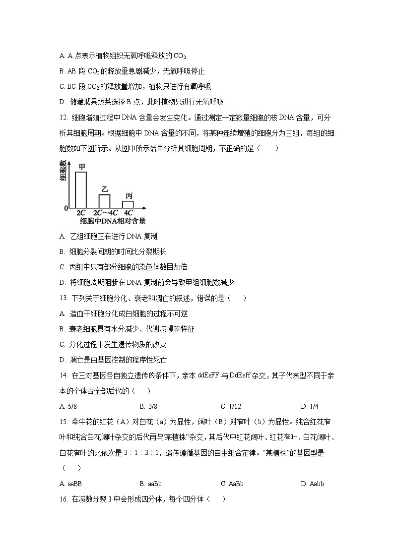 2022-2023学年安徽省青阳县第一中学高二上学期开学考生物试题 （Word版）第3页