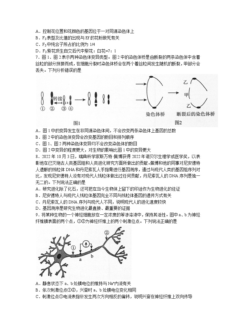 2022-2023学年辽宁省实验中学名校联盟高三上学期1月高考模拟调研卷（一）生物（word版）03