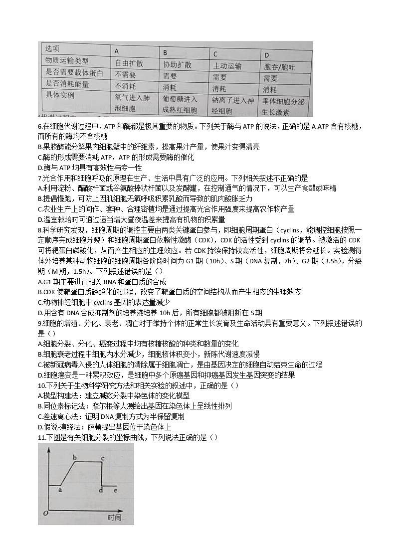 2023届江西省五市九校高三上学期第一次联考生物试卷（含部分解析）02