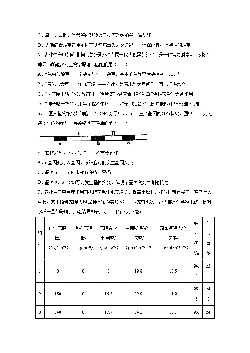 2023届江西省新八校高三上学期第一次联考理综生物试题（解析版）02