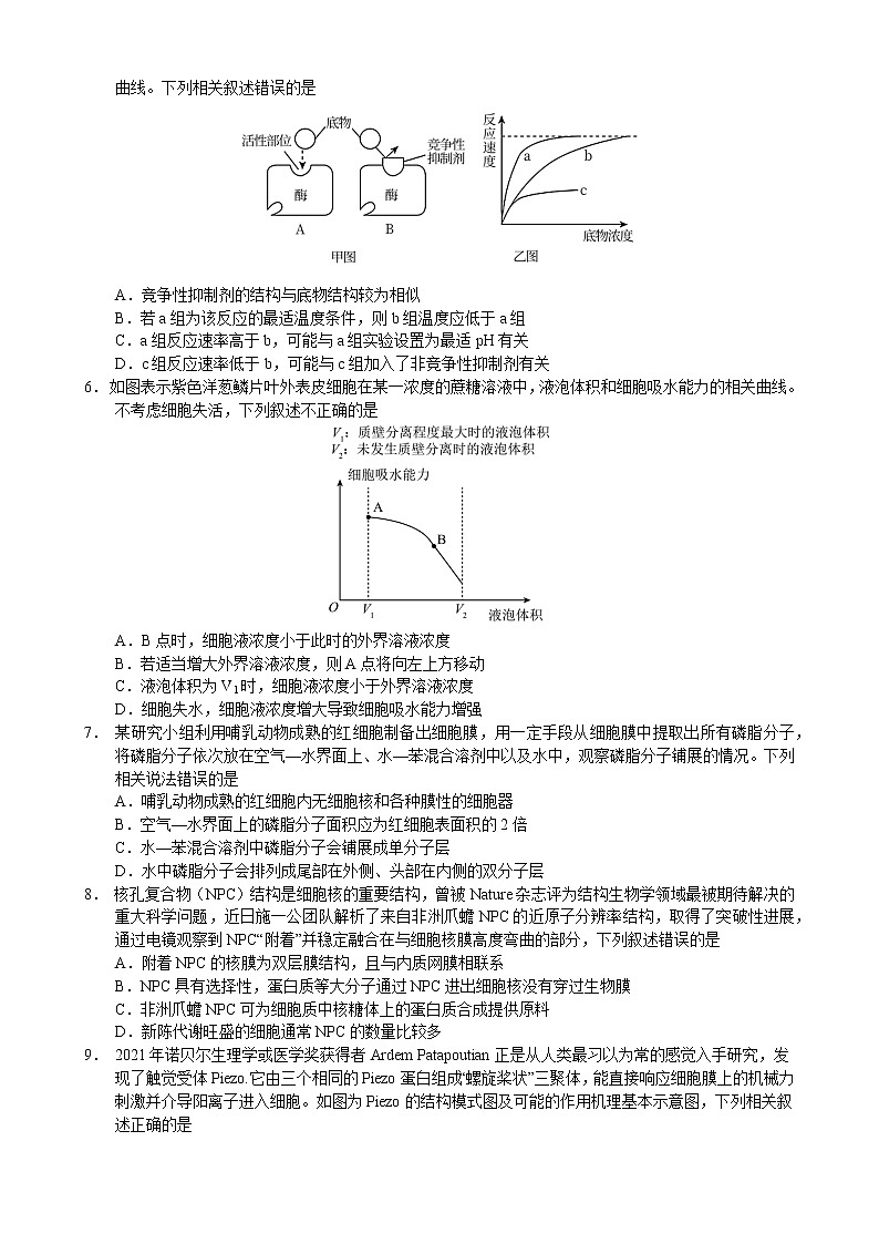 2022_2023学年湖北省黄石市高一上学期期末模拟生物试题第2页