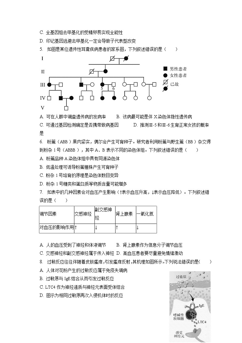 2022-2023学年北京市昌平区高三（上）期末生物试卷（word版）02