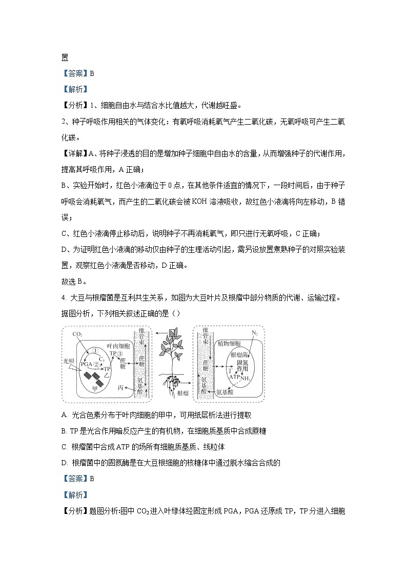 2023年河北省衡水中学高三四调考试 生物 含解析03
