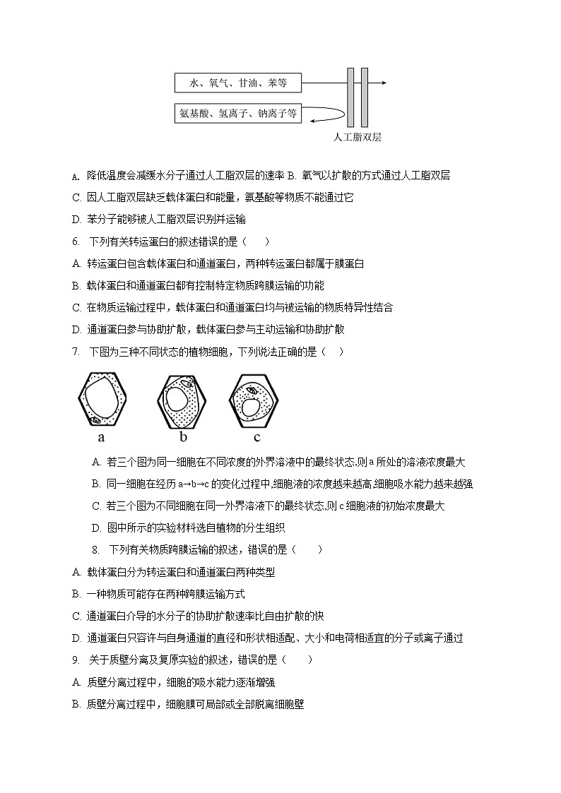 2022-2023学年广西钦州市第四中学高一上学期期末综合训练生物试卷（四）02