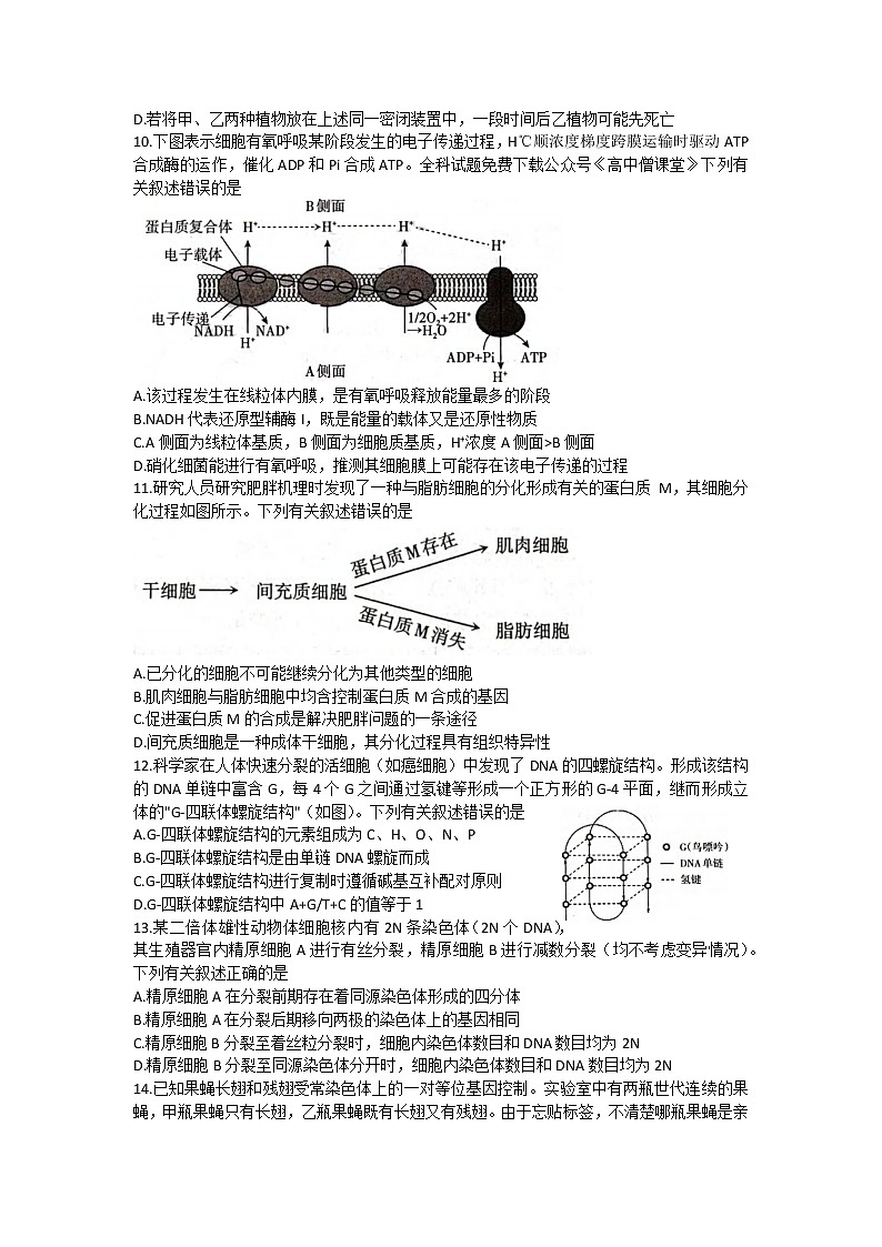 山西省太原市2022-2023学年高三上学期期末测试生物试题第3页