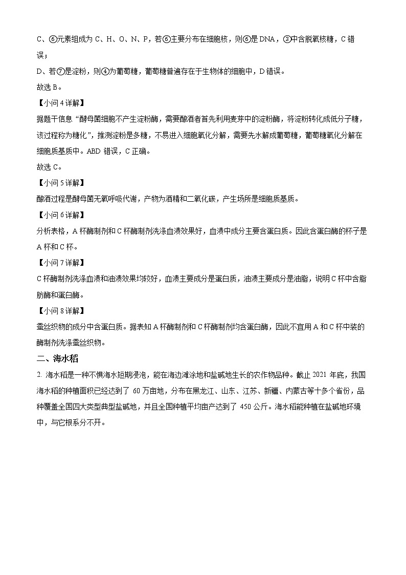 2022-2023学年上海市七宝中学高一上学期期末生物试题（解析版）第3页