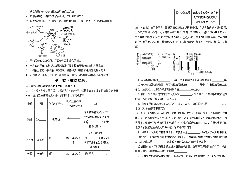 2022-2023学年重庆市沙坪坝区重庆第八中学高一上学期期末复习（二）生物试题第3页