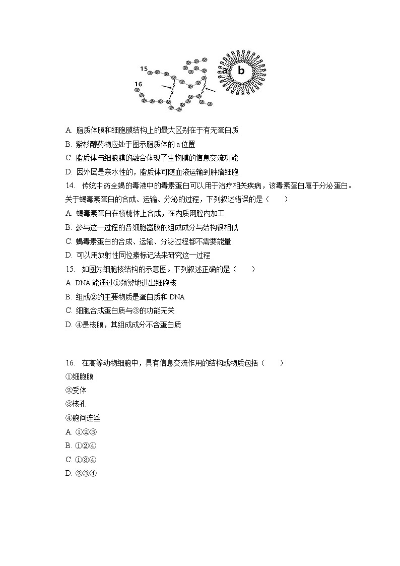 2022-2023学年辽宁省大连市高一（上）期末生物试卷（含答案解析）第3页