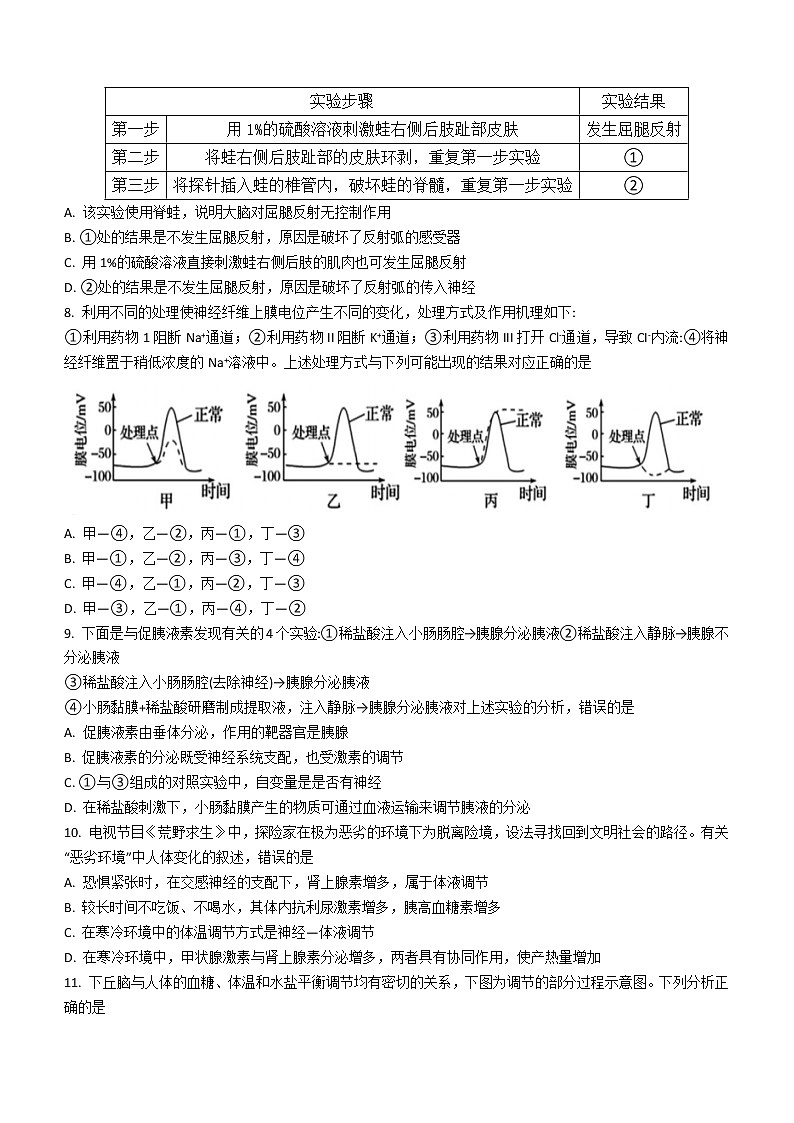 2023湖北省部分省级示范高中（四校联考）高二上学期期末测试生物试题含答案03
