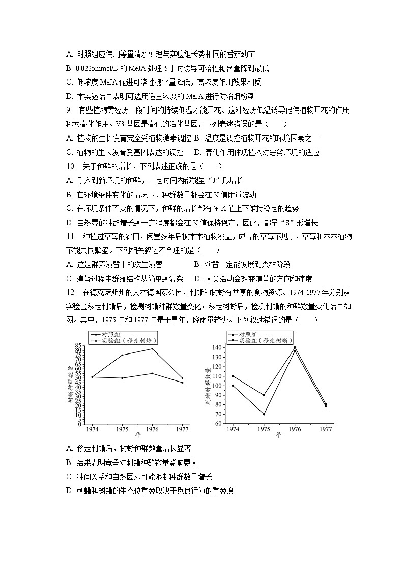 2022-2023学年北京市平谷区高二（上）期末生物试卷(含答案解析)第3页