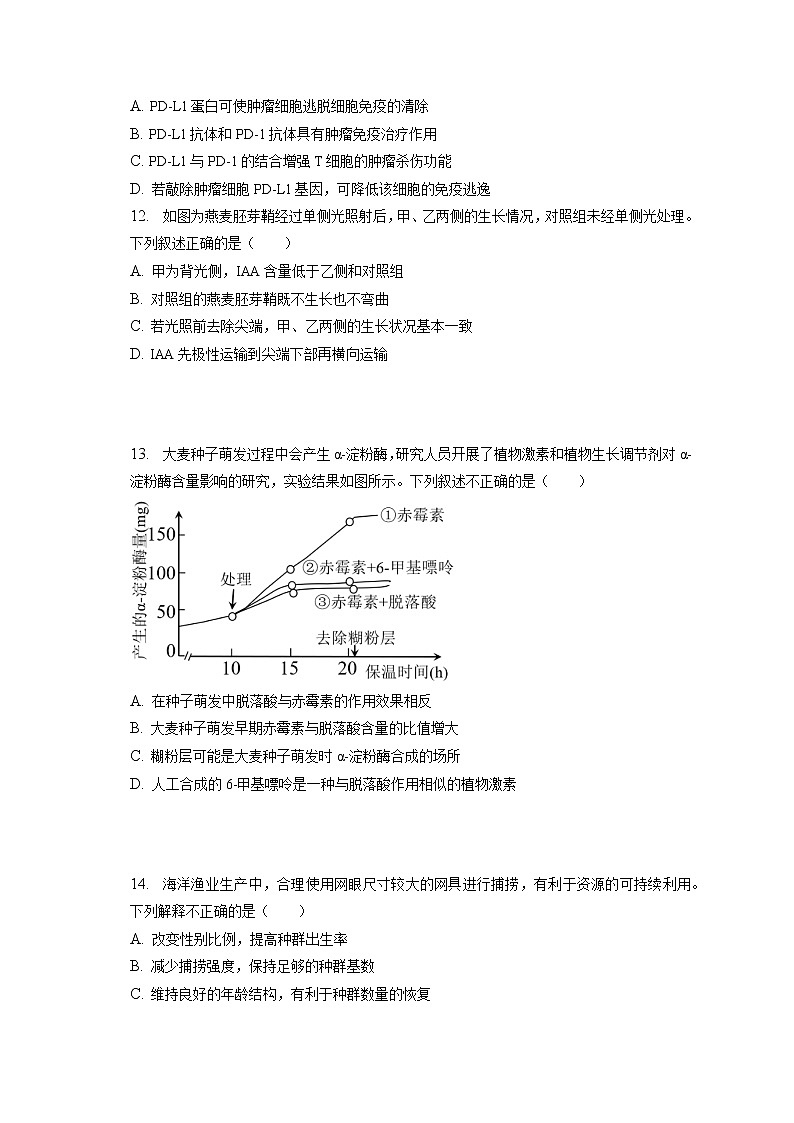 2022-2023学年北京市石景山区高二（上）期末生物试卷(含答案解析)03