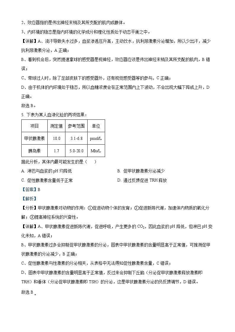 2023武汉部分重点中学高二上学期期末考试生物含解析03