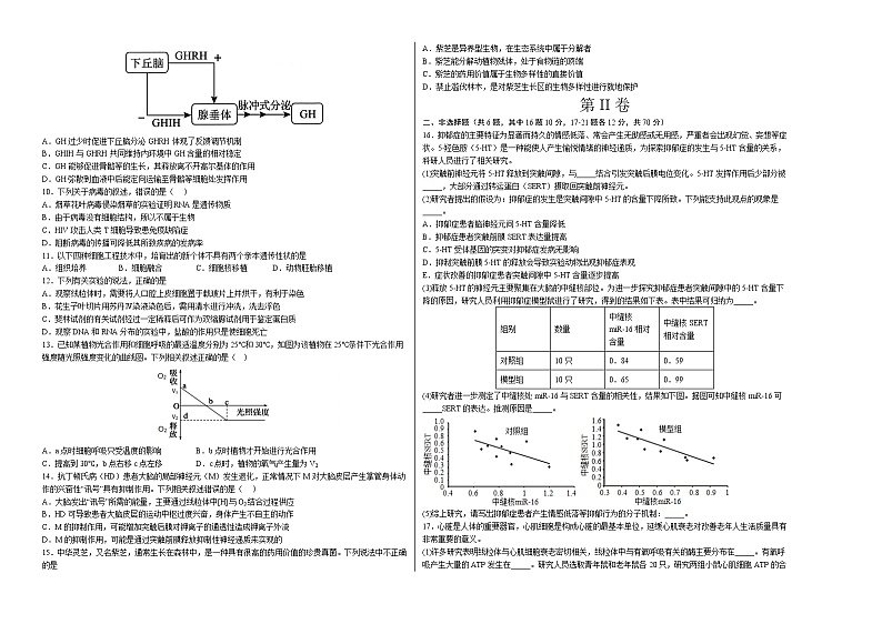 2023年高考第一次模拟考试卷：生物（北京A卷）（考试版）02