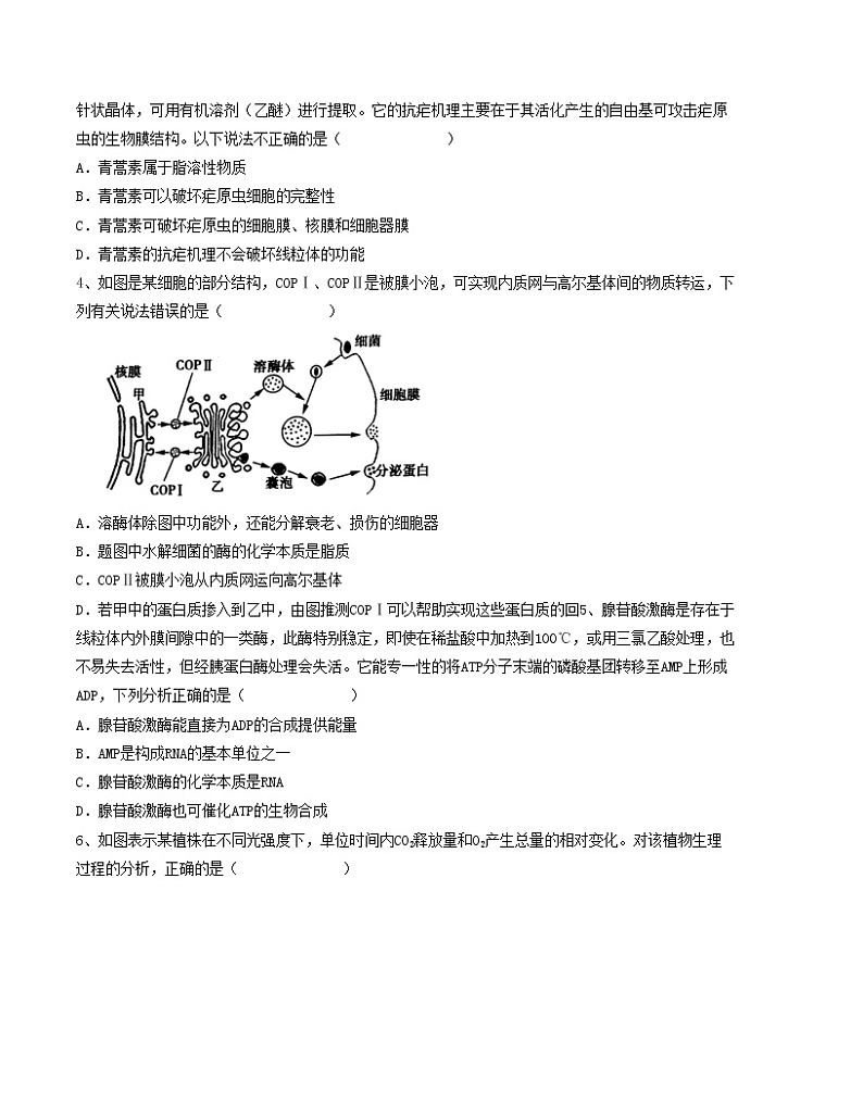 2023年高考第一次模拟考试卷：生物（广东A卷）（考试版）版(1)02