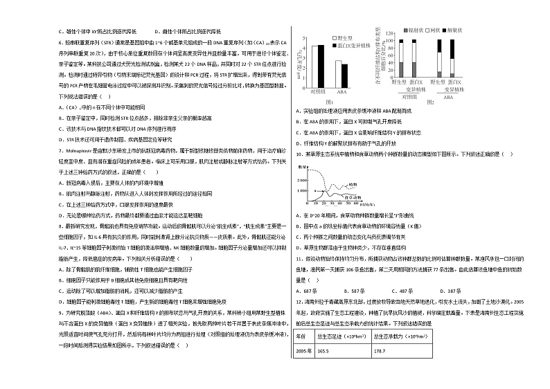 2023年高考第一次模拟考试卷：生物（山东B卷）（考试版）02