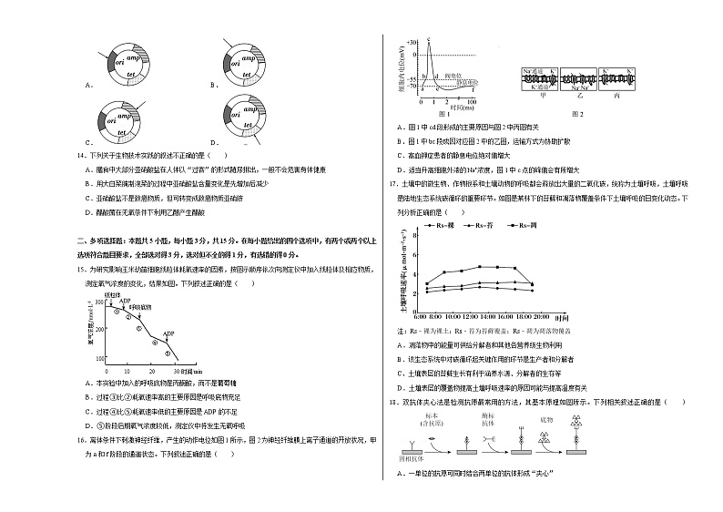 2023年高考第一次模拟考试卷：生物（江苏B卷）（考试版）第3页