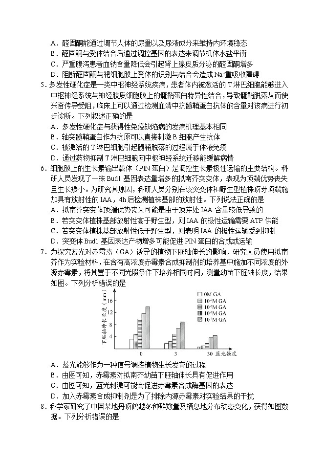2023日照高二上学期期末考试生物试题含答案02