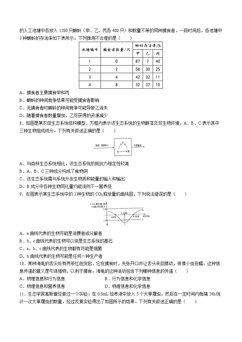 2023长沙浏阳高二上学期期末生物试题含答案02