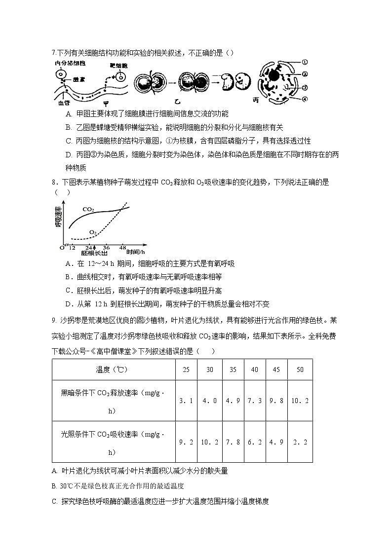 山东省临沂第一中学2022-2023学年高一上学期期末生物试题无答案第3页