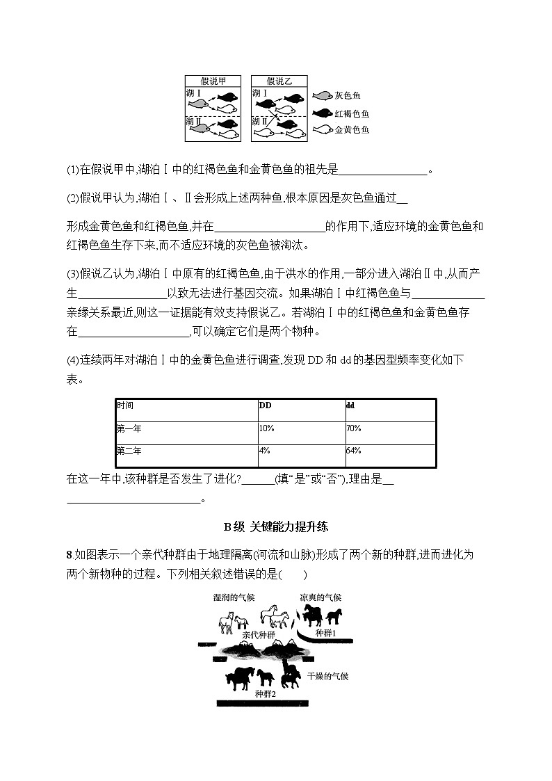 人教版高中生物必修二隔离在物种形成中的作用作业含答案2第3页