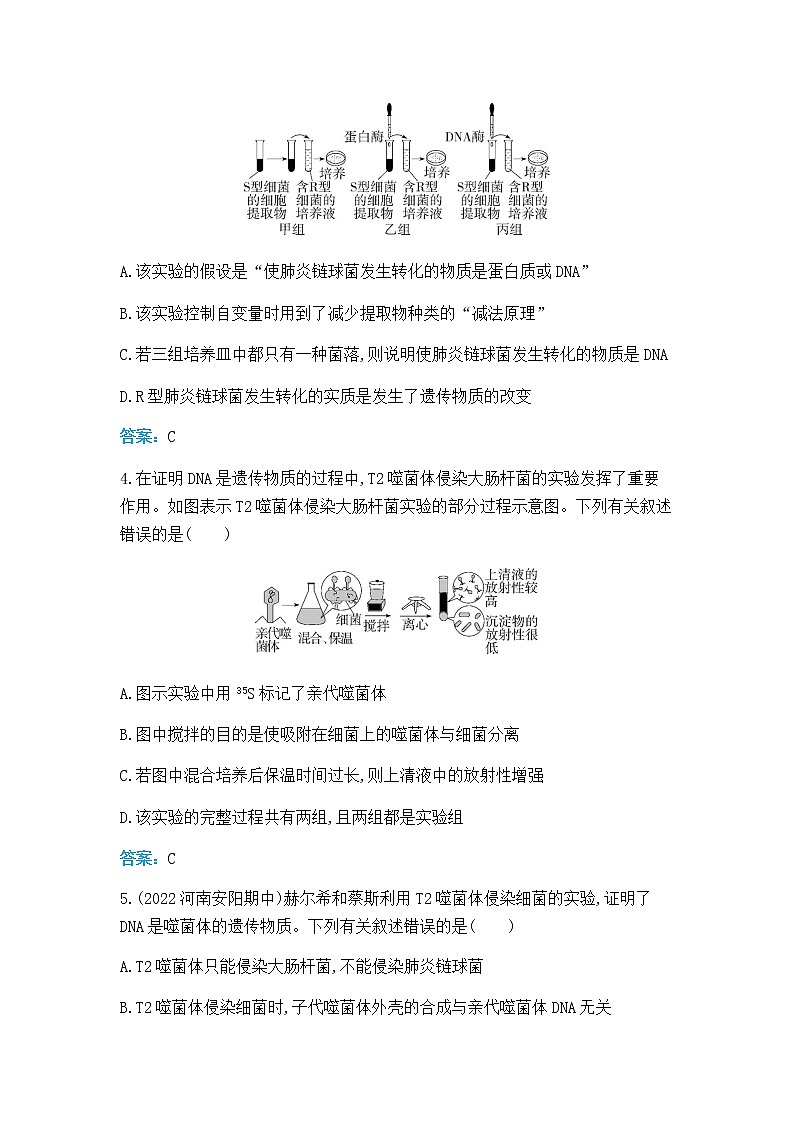 人教版高中生物必修二DNA是主要的遗传物质作业含答案第2页
