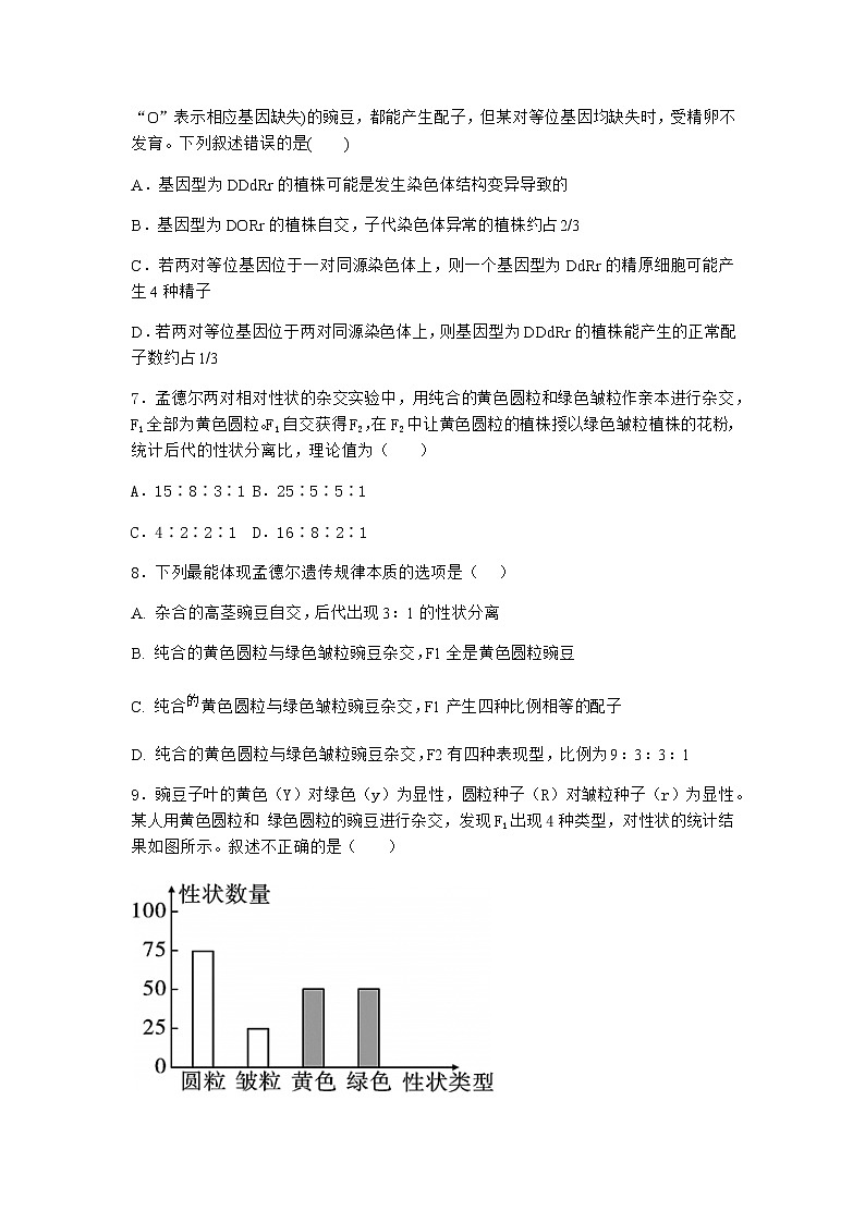 人教版高中生物必修2第2节孟德尔的豌豆杂交实验（二）随堂作业含答案2第2页