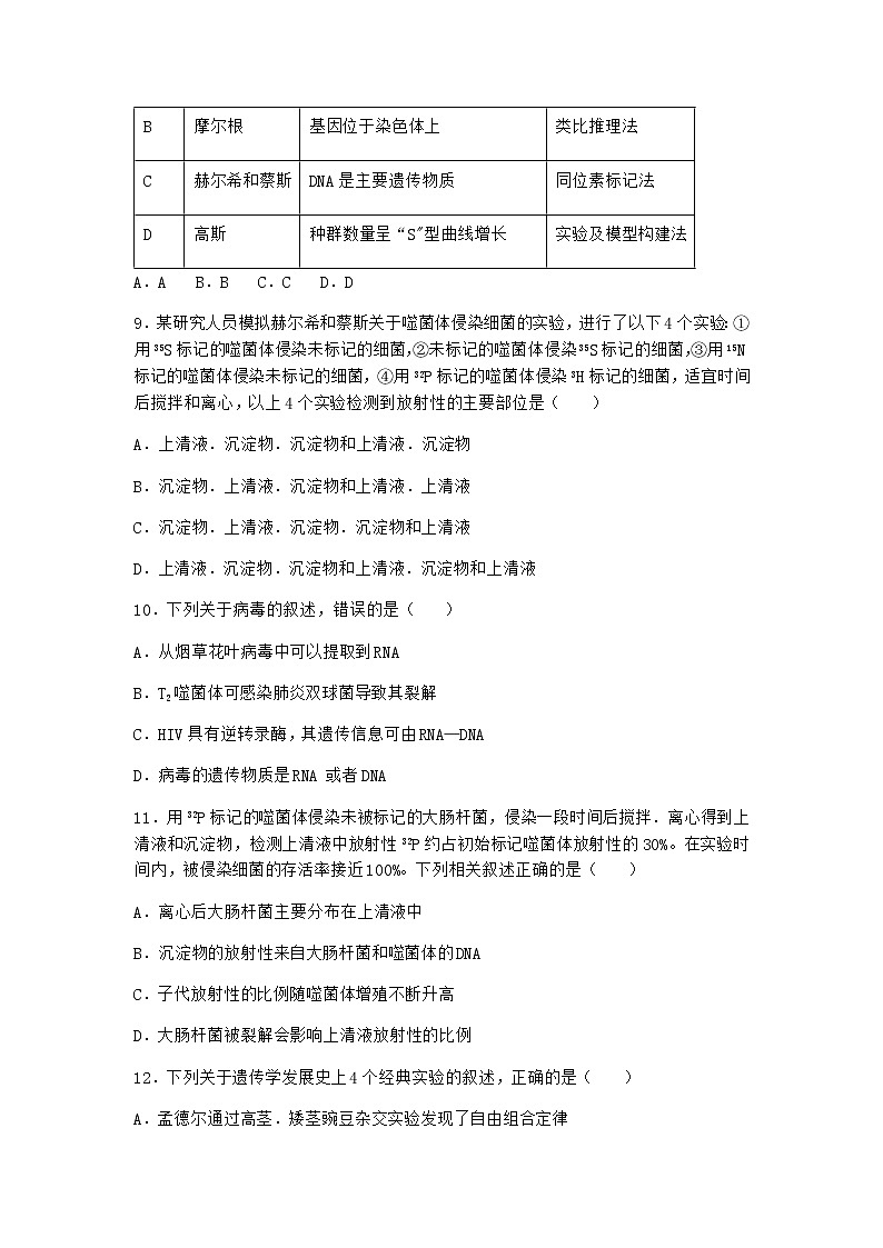 人教版高中生物必修2第1节DNA是主要的遗传物质随堂作业含答案203