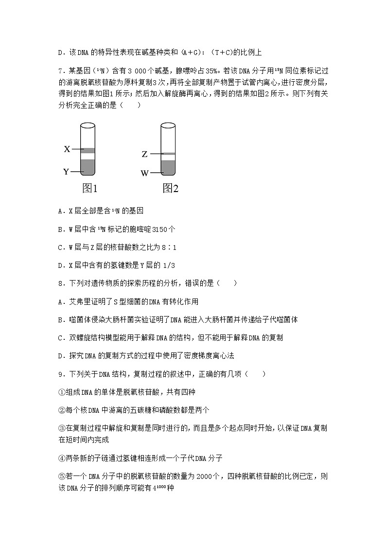 人教版高中生物必修2第3节DNA的复制优选作业含答案第3页