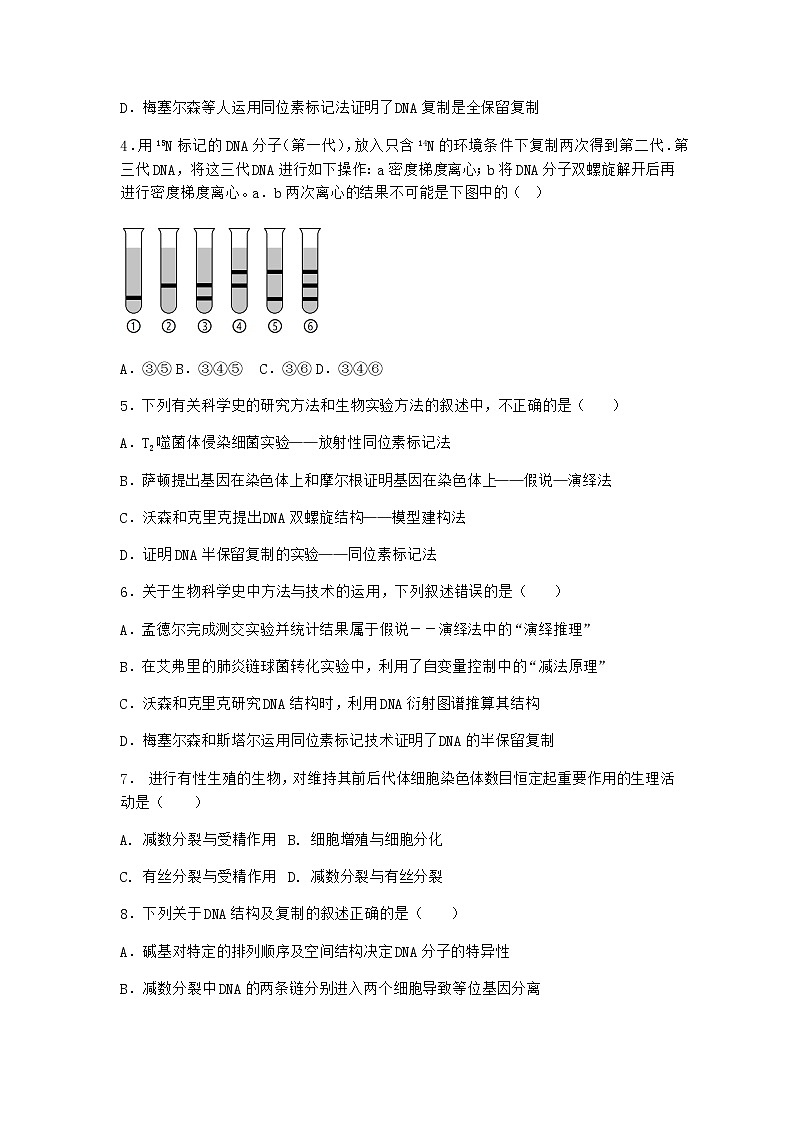 人教版高中生物必修2第3节DNA的复制课时作业含答案第2页