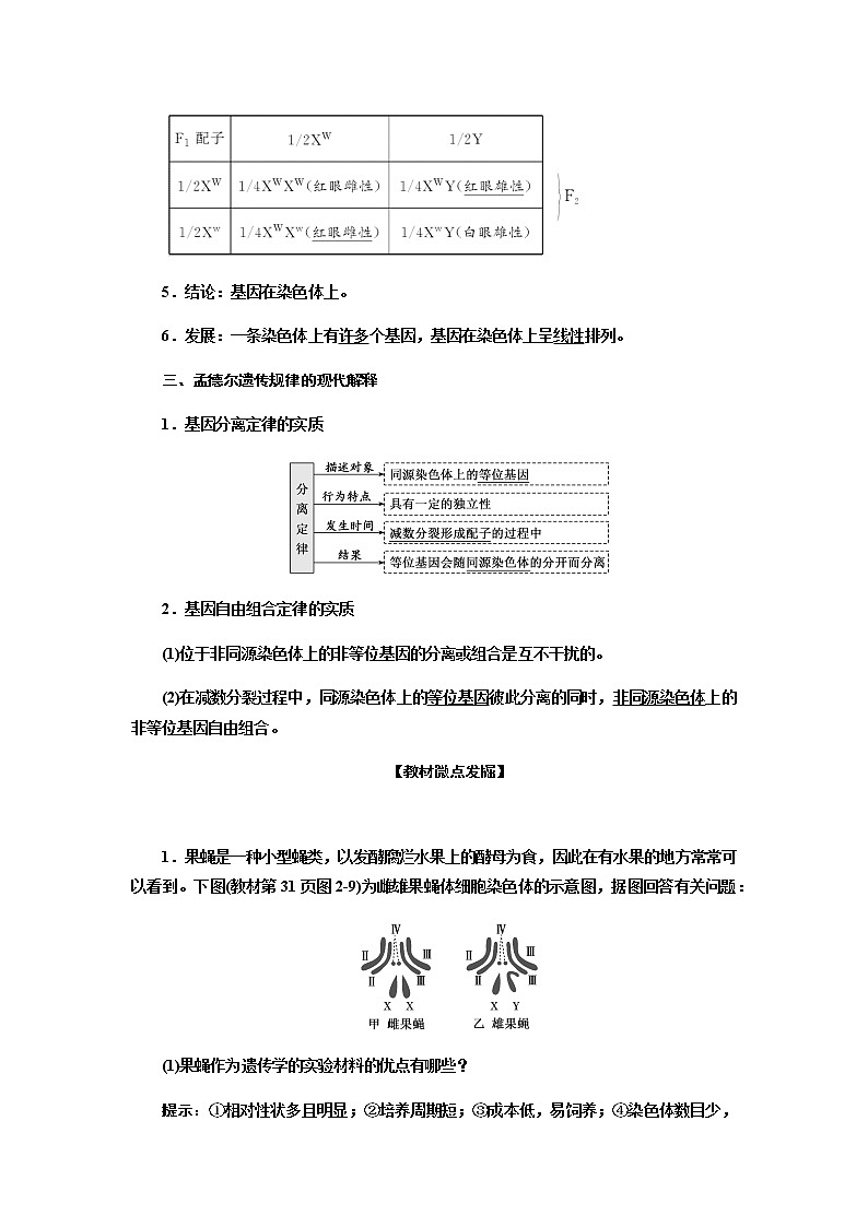 人教版高中生物必修二基因在染色体上学案03