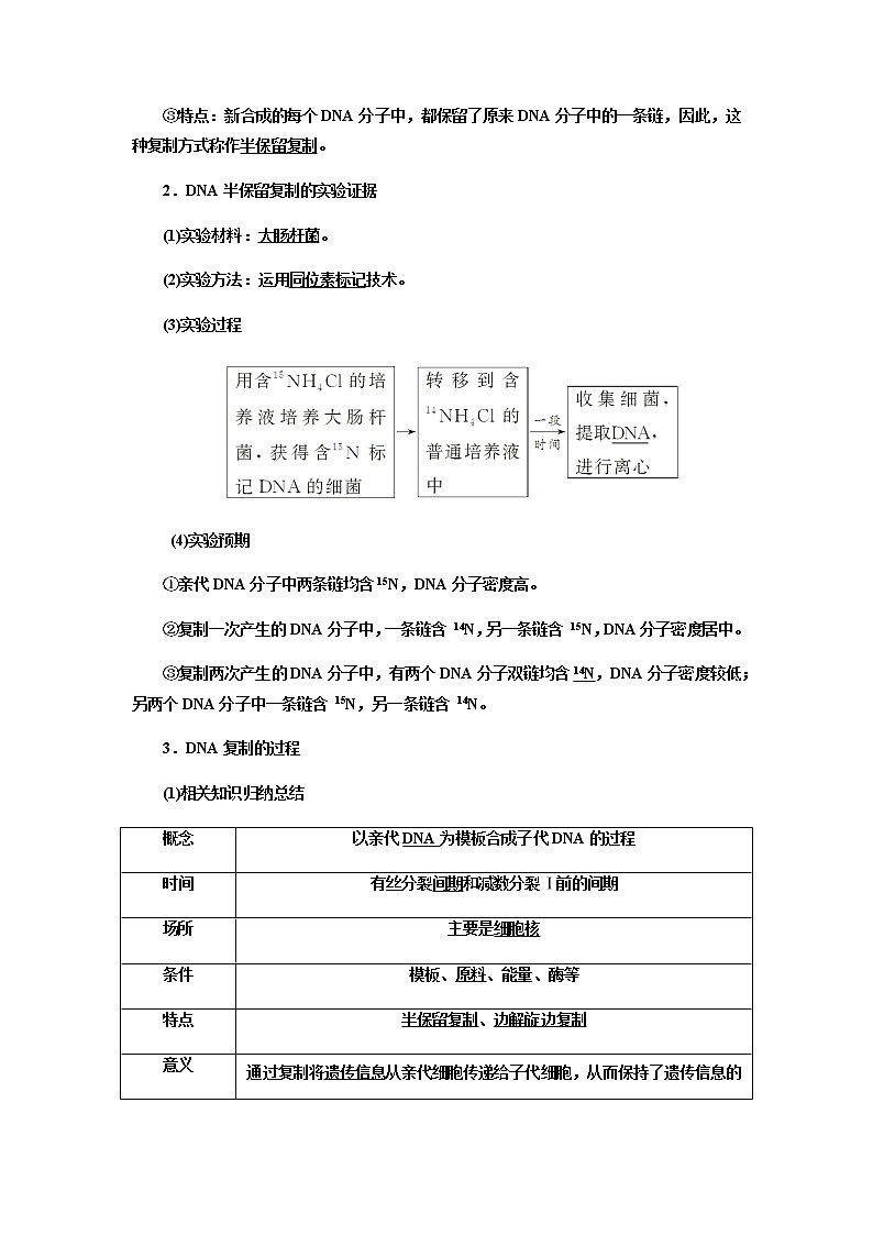 人教版高中生物必修二DNA的复制、基因通常是有遗传效应的DNA片段学案第2页