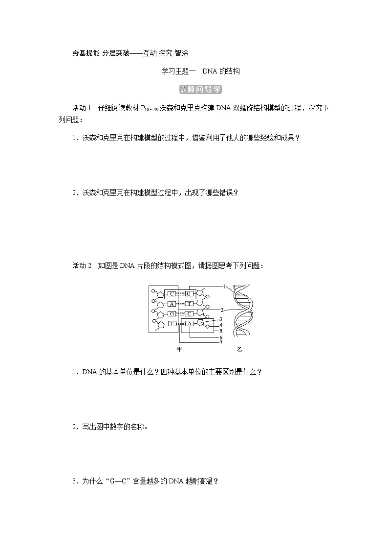 人教版高中生物必修二DNA的结构学案02