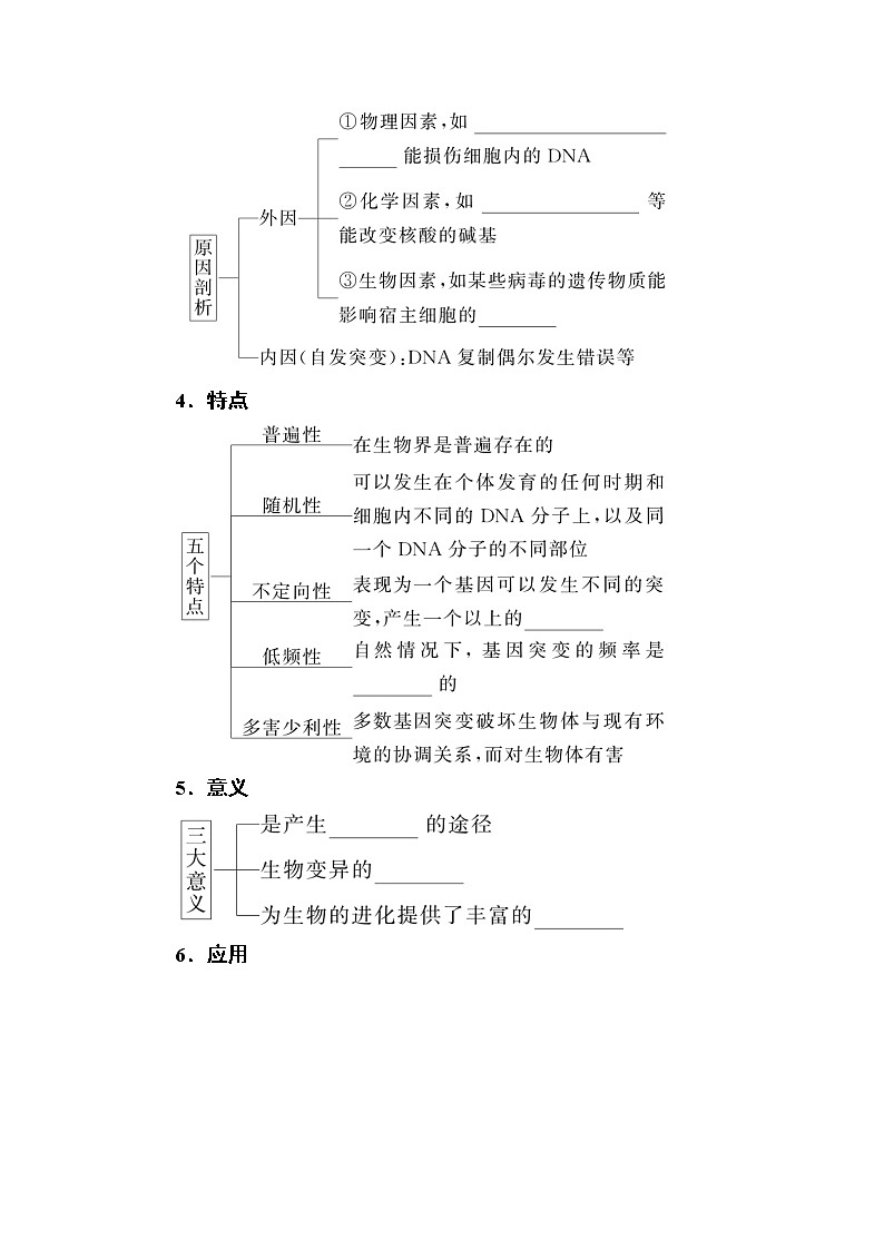 人教版高中生物必修2 5-1基因突变和基因重组学案第2页