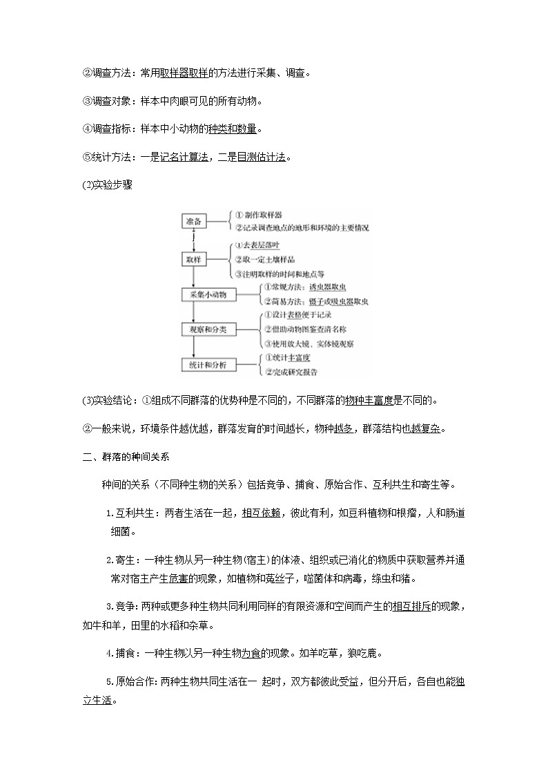 人教版（2019）高中生物选择性必修二2-1群落的结构学案302