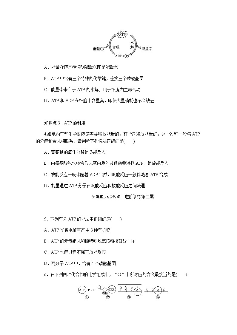 人教版高中生物必修一细胞的能量“货币”ATP作业含答案第2页