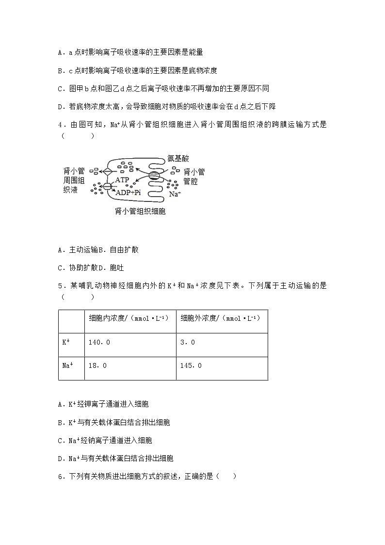 沪教版高中生物必修1第一节质膜参与物质交换和信息交流优选作业含答案第2页