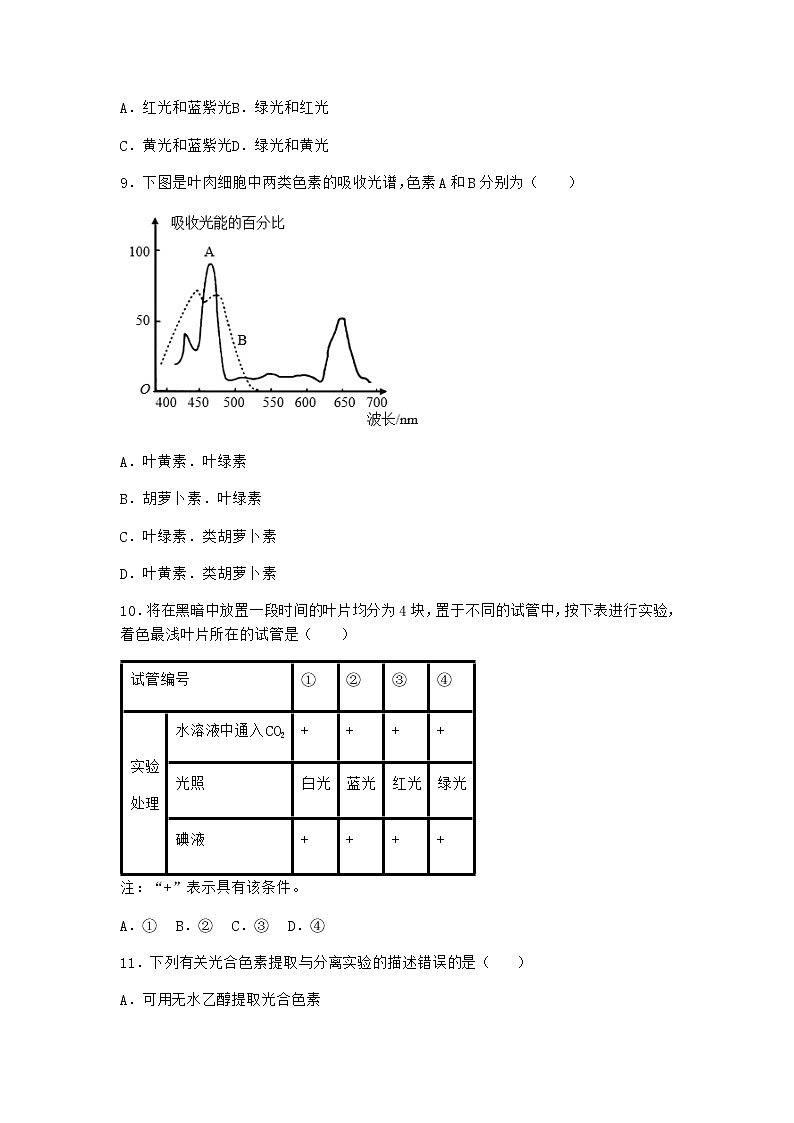 沪教版高中生物必修1第五节细胞能量的供应和利用优选作业含答案第3页