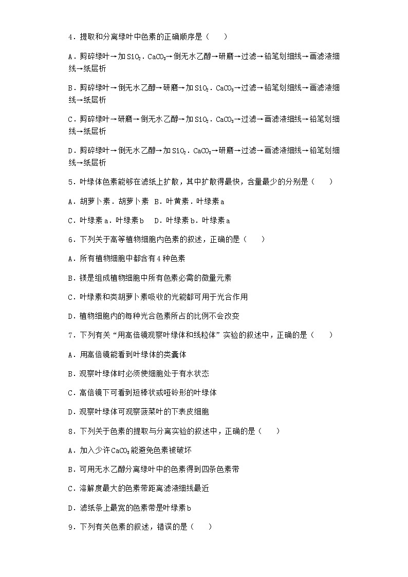 沪教版高中生物必修1第五节细胞能量的供应和利用同步作业含答案1第2页