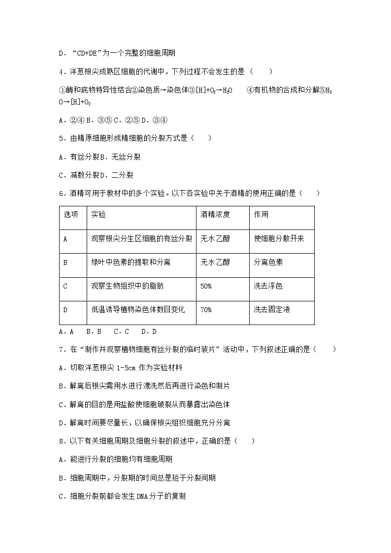 沪教版高中生物必修1第一节细胞通过不同的方式进行增殖同步作业含答案第2页