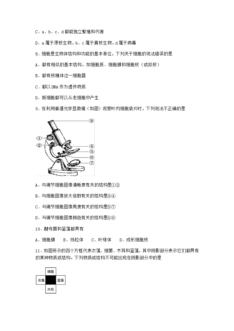 沪教版高中生物必修1第二节生物体由多种多样的细胞构成作业含答案3第3页