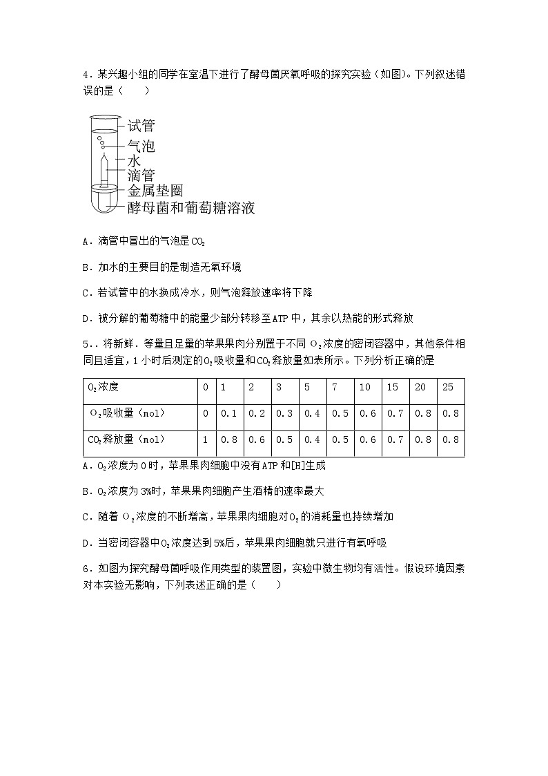 沪教版高中生物必修1第三节ATP是驱动细胞生命活动的直接能源物质作业含答案202