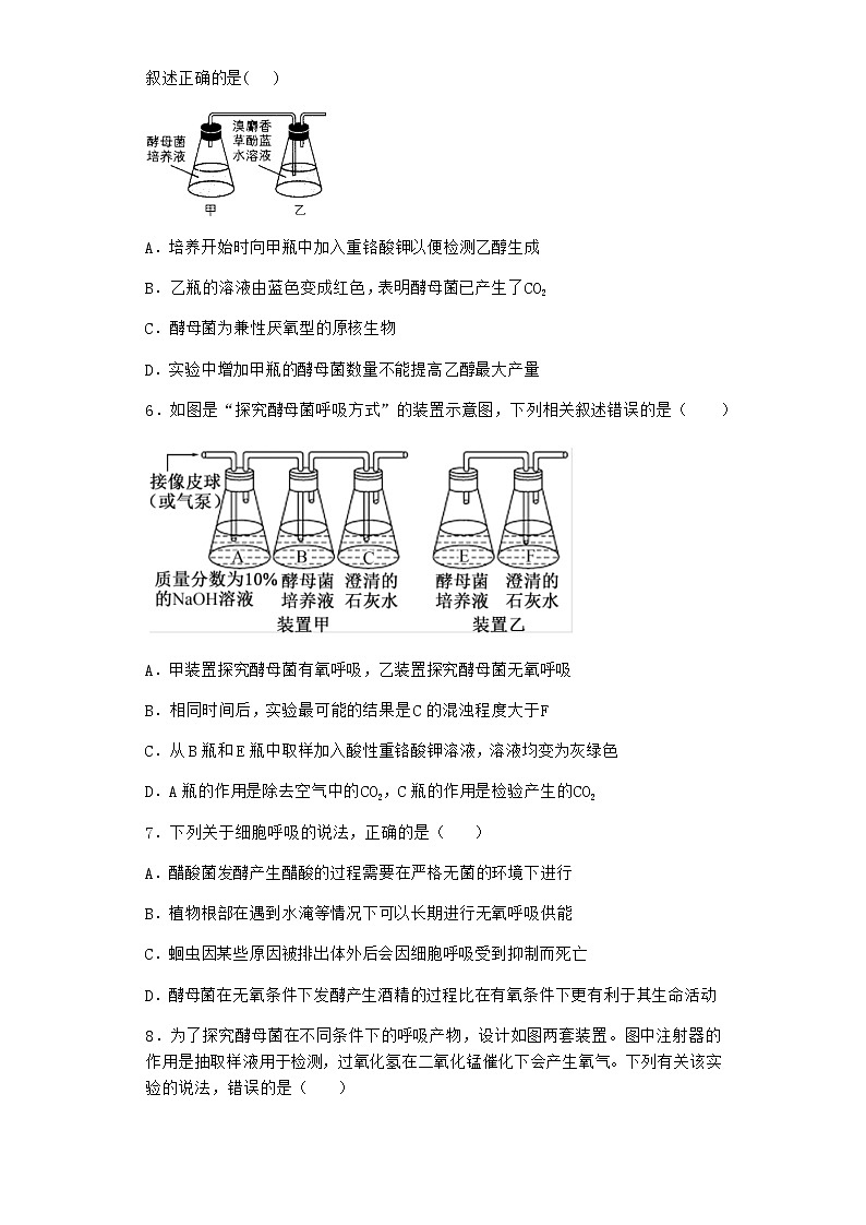 沪教版高中生物必修1第三节ATP是驱动细胞生命活动的直接能源物质作业含答案5第2页