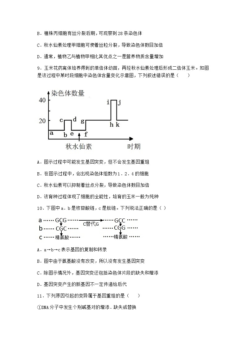 沪教版高中生物必修2第二节染色体变异优选作业含答案5第3页
