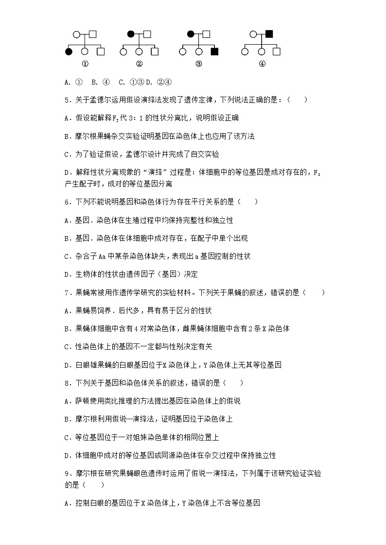 沪教版高中生物必修2第六节性染色体上的基因传递与性别相关联优质作业含答案202