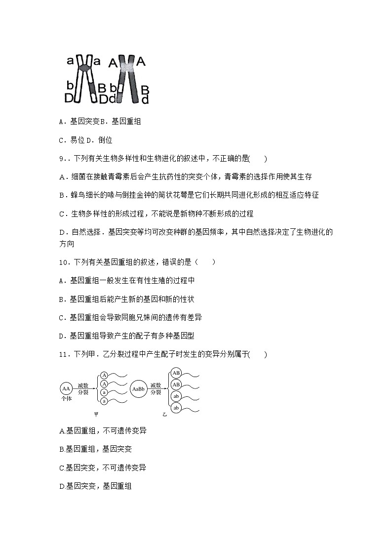 沪教版高中生物必修2第一节基因突变与基因重组优质作业含答案1第3页