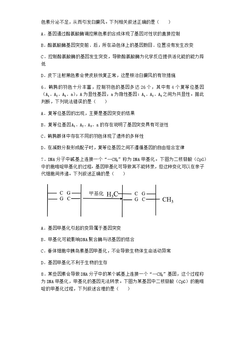 沪教版高中生物必修2第一节基因突变与基因重组优质作业含答案3第2页