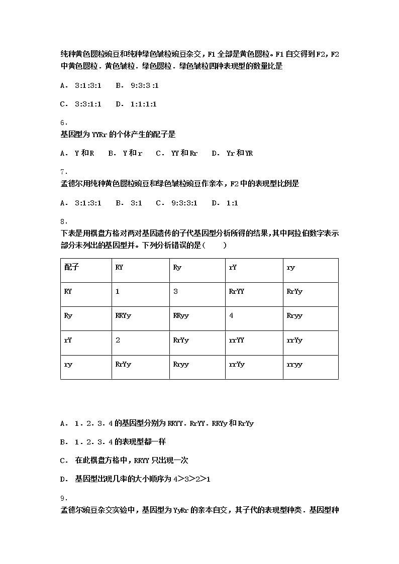 沪教版高中生物必修2第五节基因的自由组合定律在实践中的应用同步作业含答案502