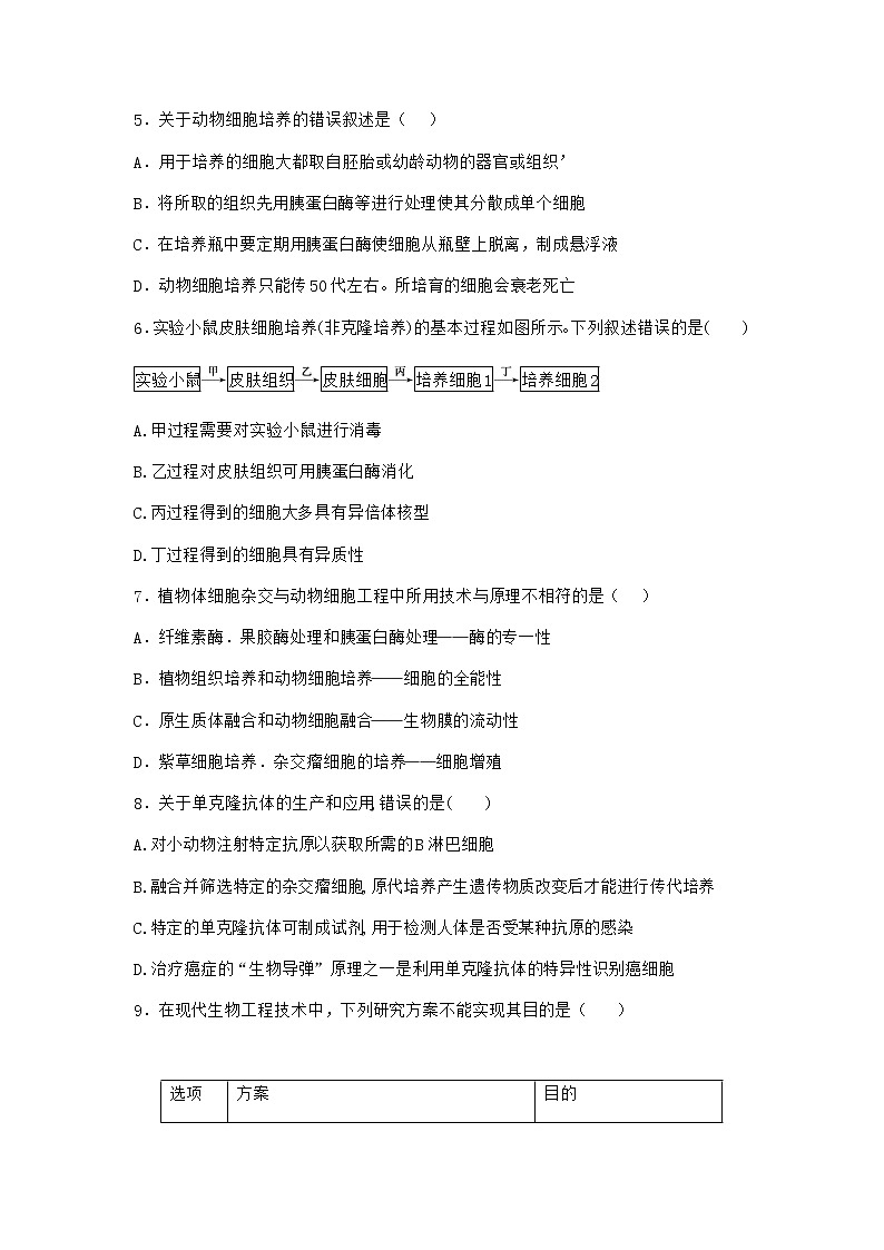 沪教版高中生物选择性必修3三植物细胞工程的应用提高了生产效率课堂作业含答案02