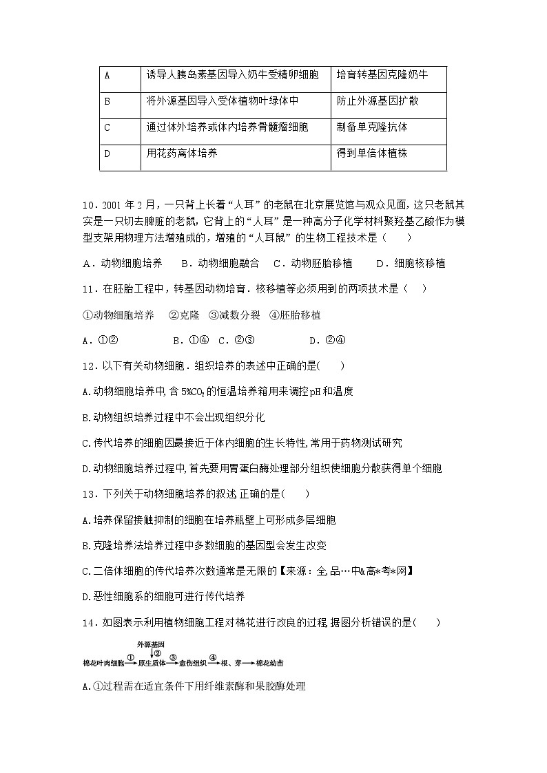 沪教版高中生物选择性必修3三植物细胞工程的应用提高了生产效率课堂作业含答案03