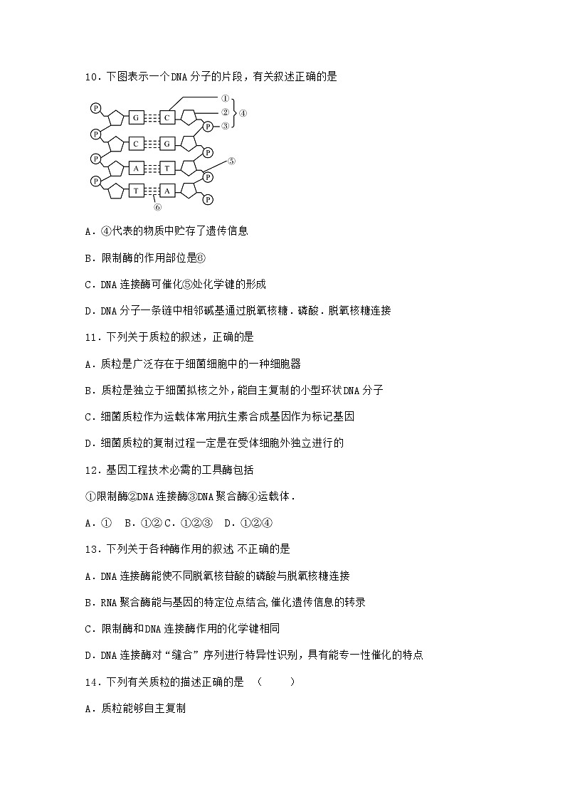 沪教版高中生物选择性必修3三基因工程的基本操作程序课堂作业含答案2第3页